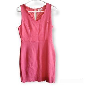 𝅺Pink/coral Medium(M) scalloped shift sleeveless monteau los angeles dress